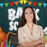Aperturee - Back To School Pencils Photo Backdrops For Kids